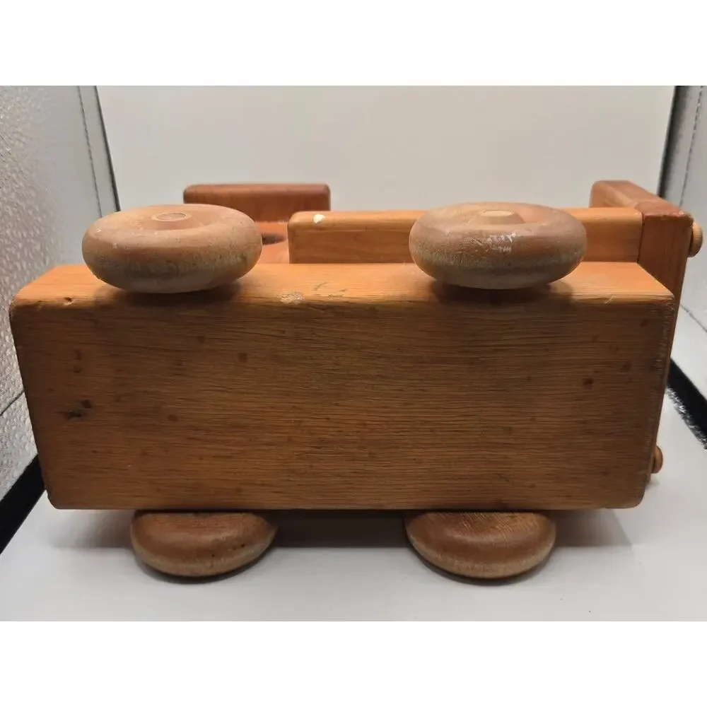 Wooden Train Engine Solid Maple Vintage Montessori